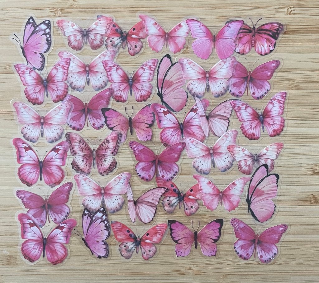 Roze vlinders stickers, Verzenden, Nieuw, Meerdere stickers