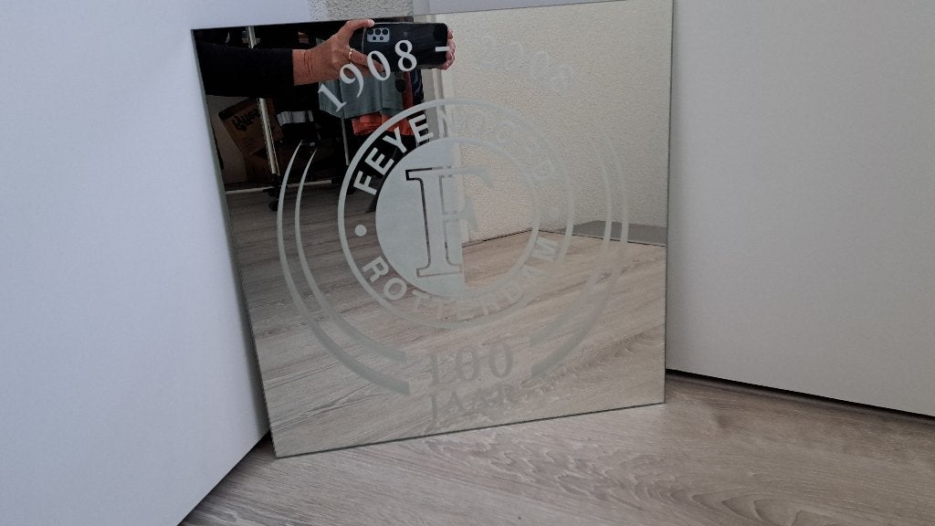 Feyenoord 100 Jaar Jubileum Spiegel - Uniek Fan Item, Ophalen, Minder dan 50 cm, Overige typen, Nieuw