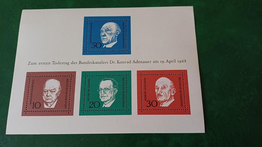 Duitsland,  1968, Konrad Adenauer, Ophalen of Verzenden, BRD, Postfris