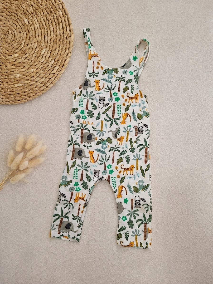 Tuinbroekje met jungleprint - maat 74, Kinderen en Baby's, Babykleding | Maat 74, Ophalen of Verzenden, Jongetje of Meisje
