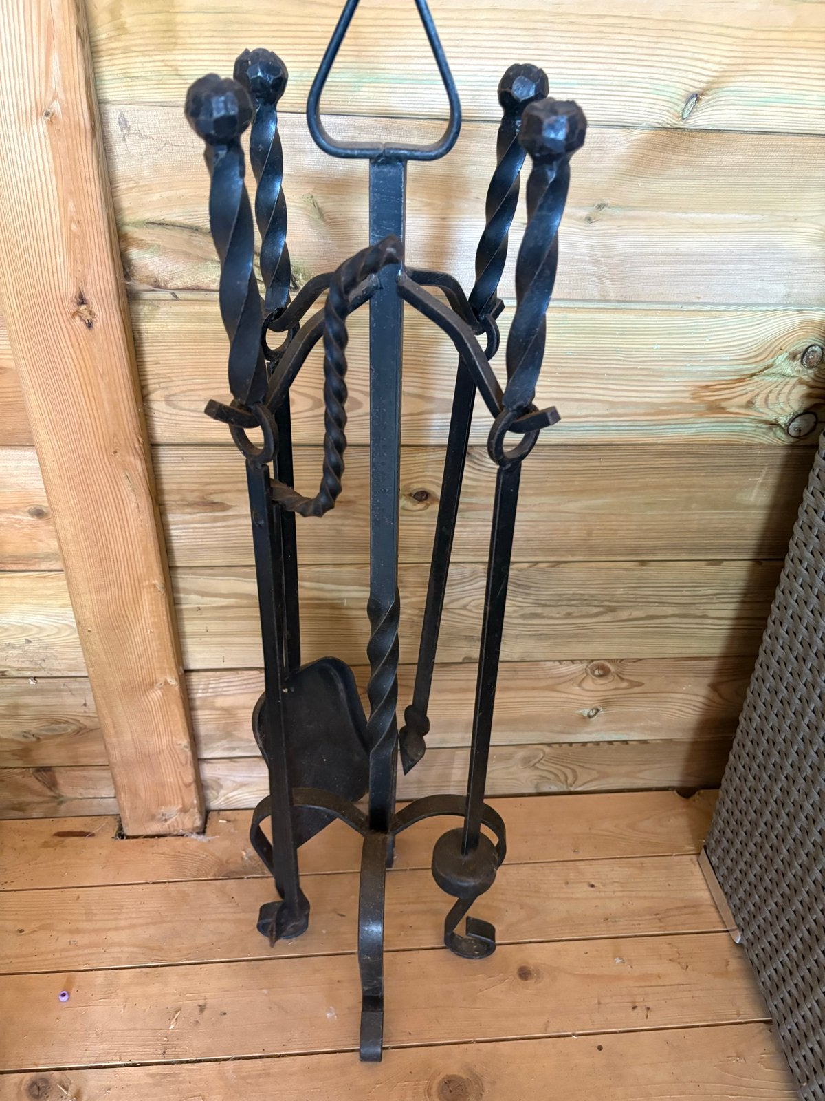 Smeedijzeren haardstel - Vintage haardaccessoires, Huis en Inrichting, Ophalen, Gebruikt, Overige soorten