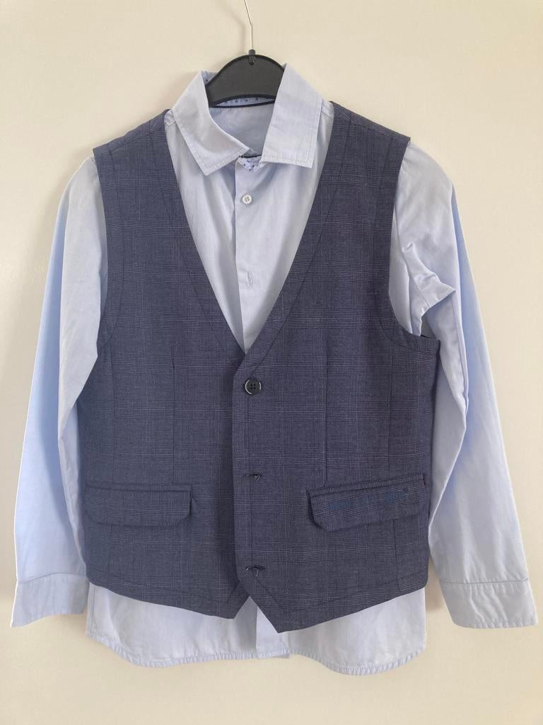 Blouse met gilet maat 152, Kinderen en Baby's, Kinderkleding | Maat 152, Ophalen of Verzenden, Zo goed als nieuw, Jongen, Overhemd of Blouse
