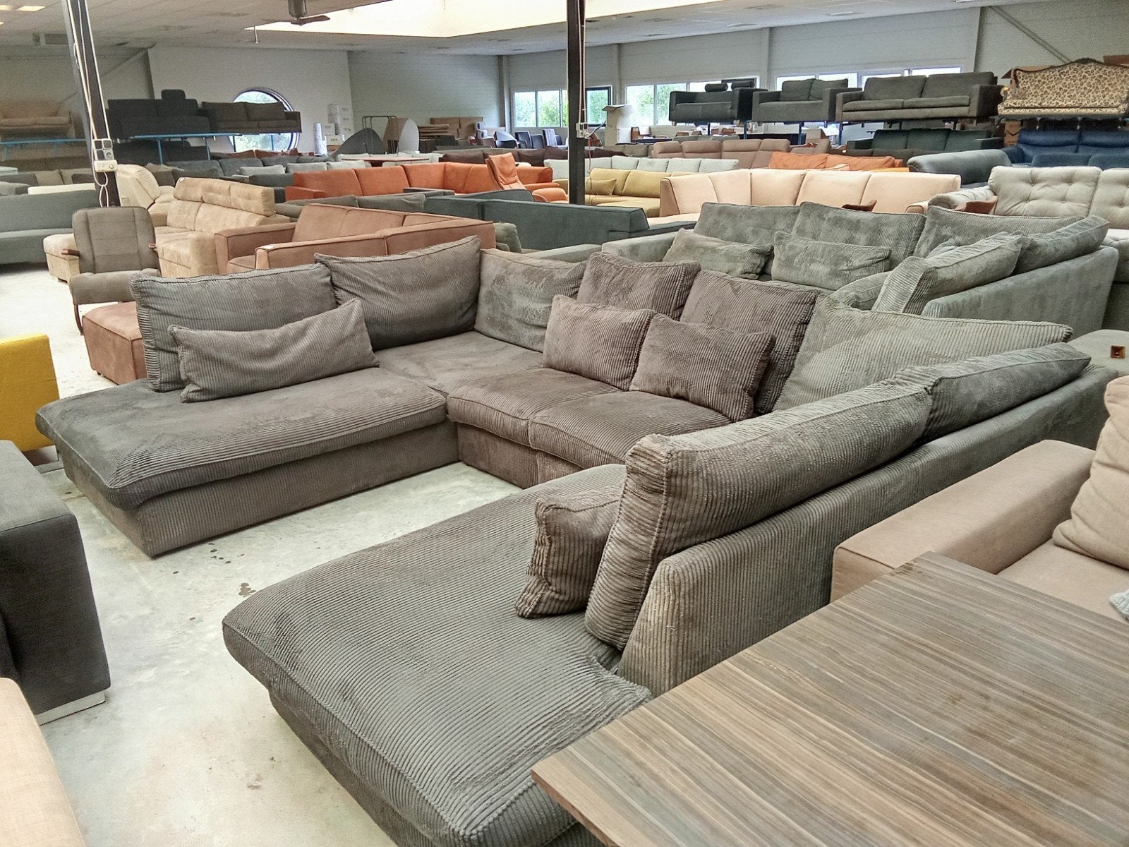 Ribstof u bank 340x250x250cm, Gebruikt, ., 125 cm of meer, Ophalen of Verzenden