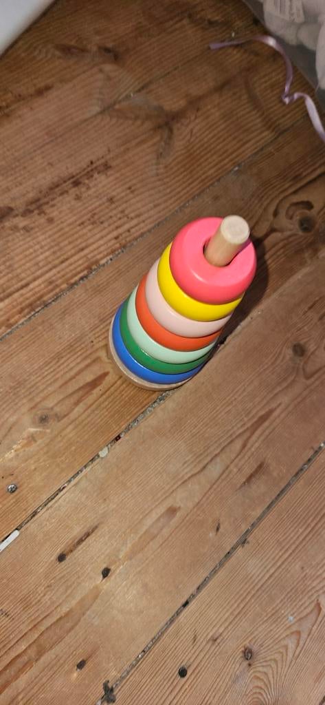 Hema houten ringtoren, Kinderen en Baby's, Speelgoed | Babyspeelgoed, Ophalen of Verzenden, Zo goed als nieuw, Overige typen