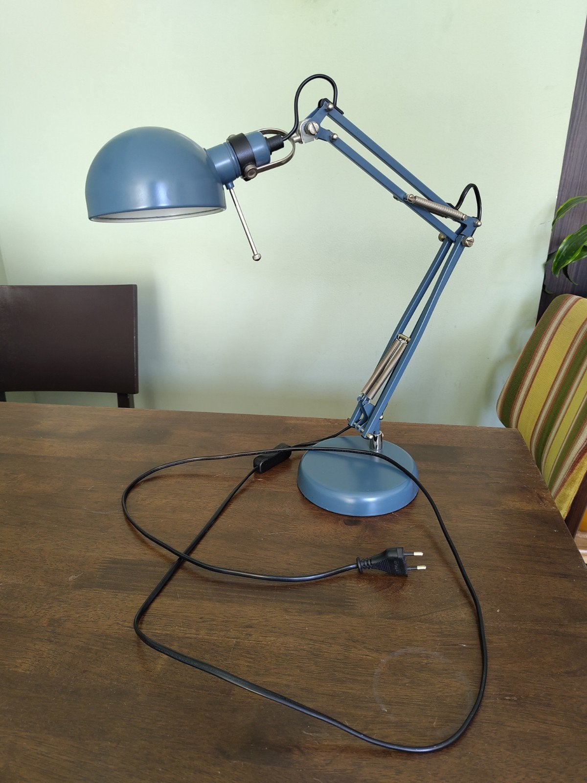 Blauwe bureaulamp