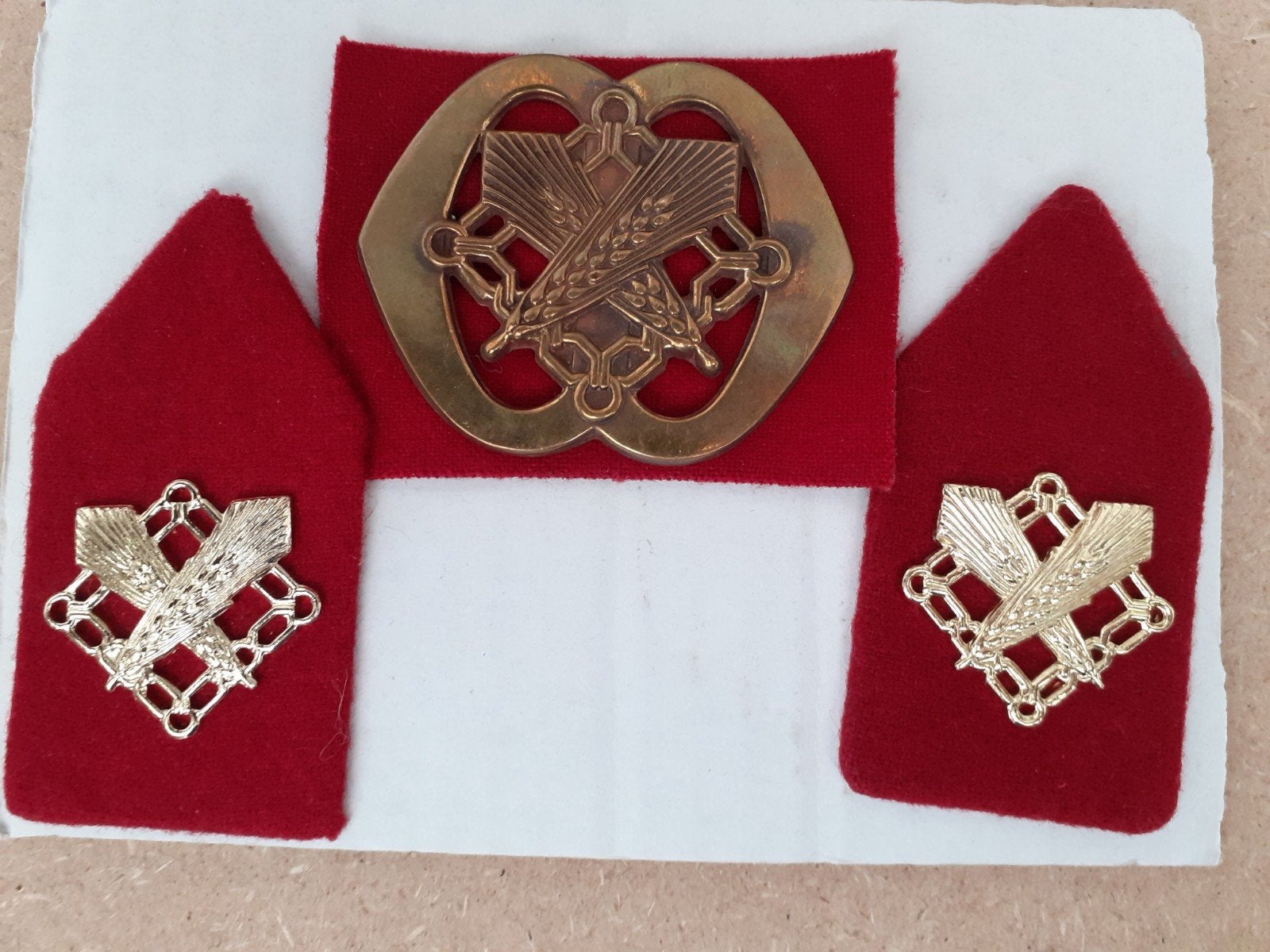 Kraagspiegels en baretembleem  :Intendance, Ophalen of Verzenden, Landmacht, Nederland, Embleem of Badge