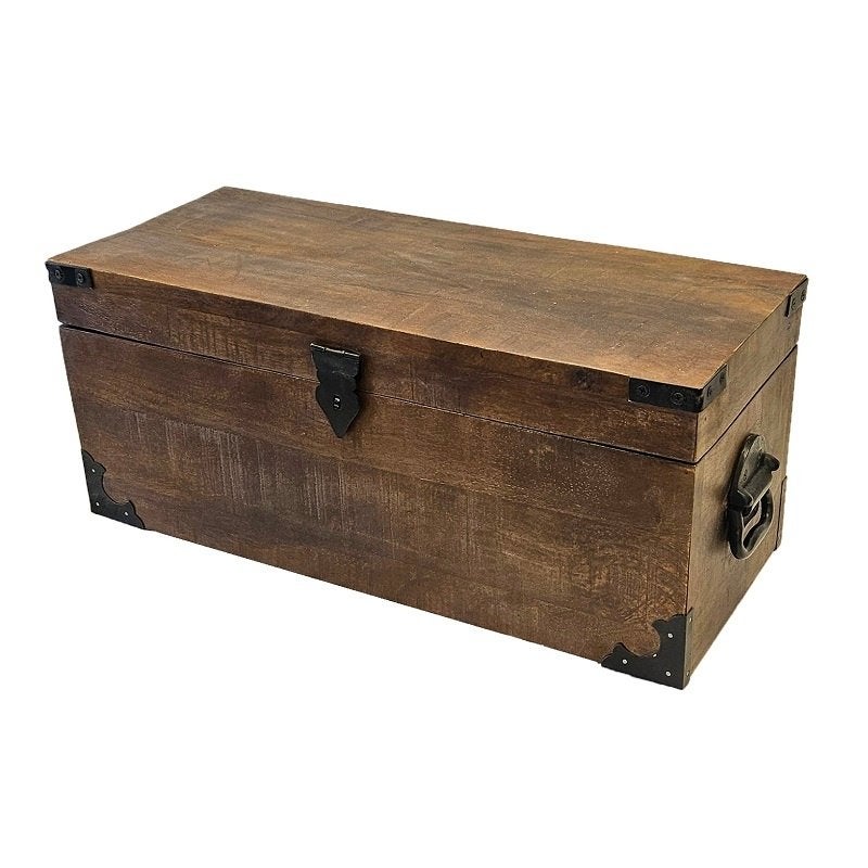 Houten Industriële Retro Opbergkist van Hout Dekenkist Kist, Minder dan 50 cm, De Hanze Herten BV, Nieuw, Ophalen of Verzenden