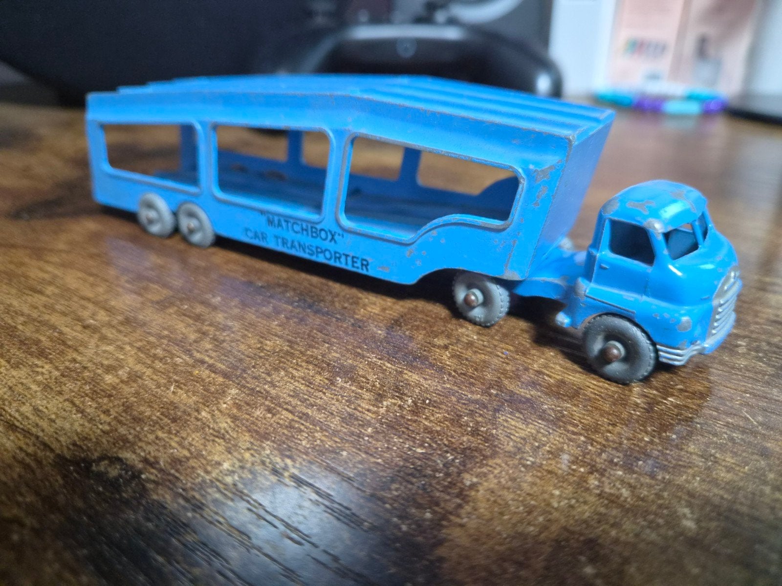 Vintage Matchbox Car Transporter (Blauw), Ophalen of Verzenden, Gebruikt