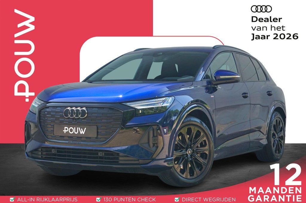 Audi Q4 e-tron 40 204pk Launch Edition S Competition 82 kWh, Auto's, Audi, Automaat, Achterwielaandrijving, Zwart, Blauw