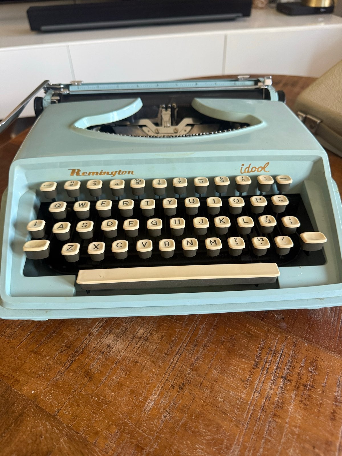 Vintage Remington Idool typemachine met originele koffer, Diversen, Typemachines, Ophalen of Verzenden, Gebruikt