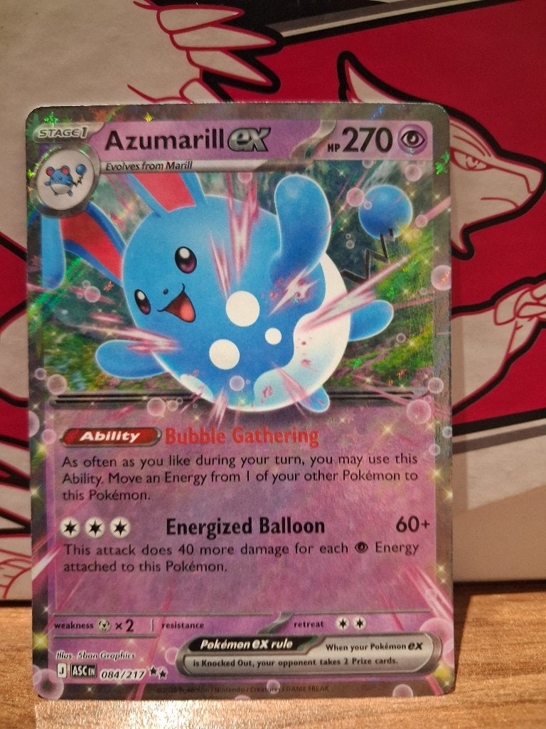 Pokemon Azumarill EX 084/217, Ophalen of Verzenden, Nieuw, Losse kaart