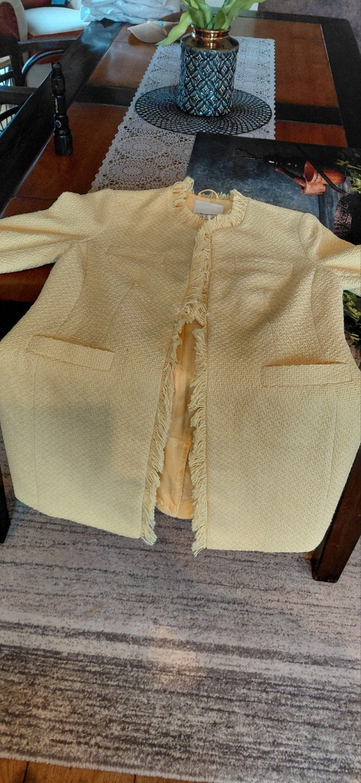 bonprix lange bouclé blazer, Kleding | Dames, Bonprix, Geel, Maat 42/44 (L), Nieuw