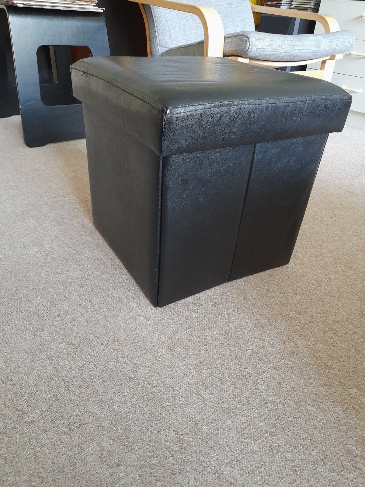 Hooker voetbank opberg leder - nieuwst., Huis en Inrichting, Ophalen, Minder dan 50 cm, Minder dan 50 cm, Zo goed als nieuw