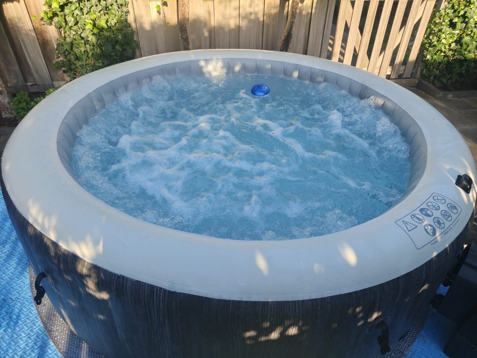 Intex PureSpa Greywood Deluxe 6 persoons jacuzzi, Tuin en Terras, Ophalen, 200 tot 300 cm, 80 tot 120 cm, Rond