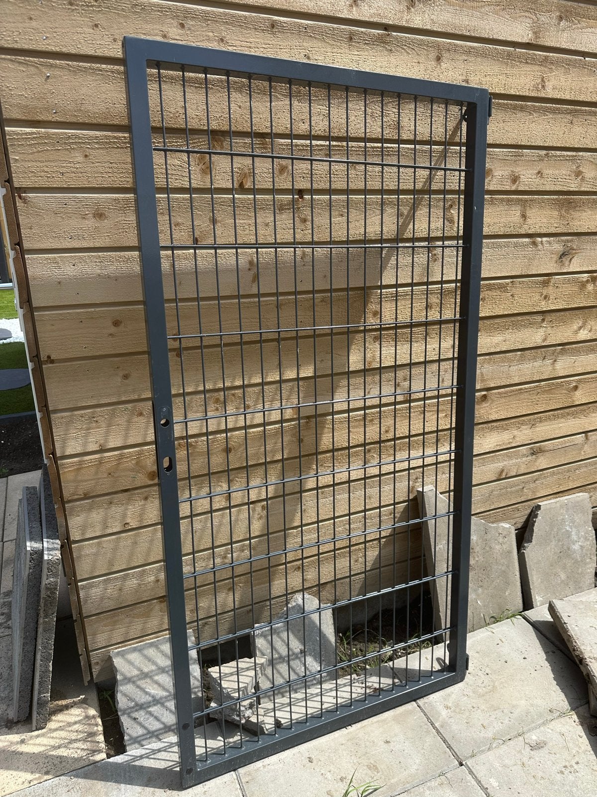 Dubbelstaafmat hekwerk met poort en palen, Ophalen, Met poort, Gebruikt, Dubbelstaafmat hekwerk