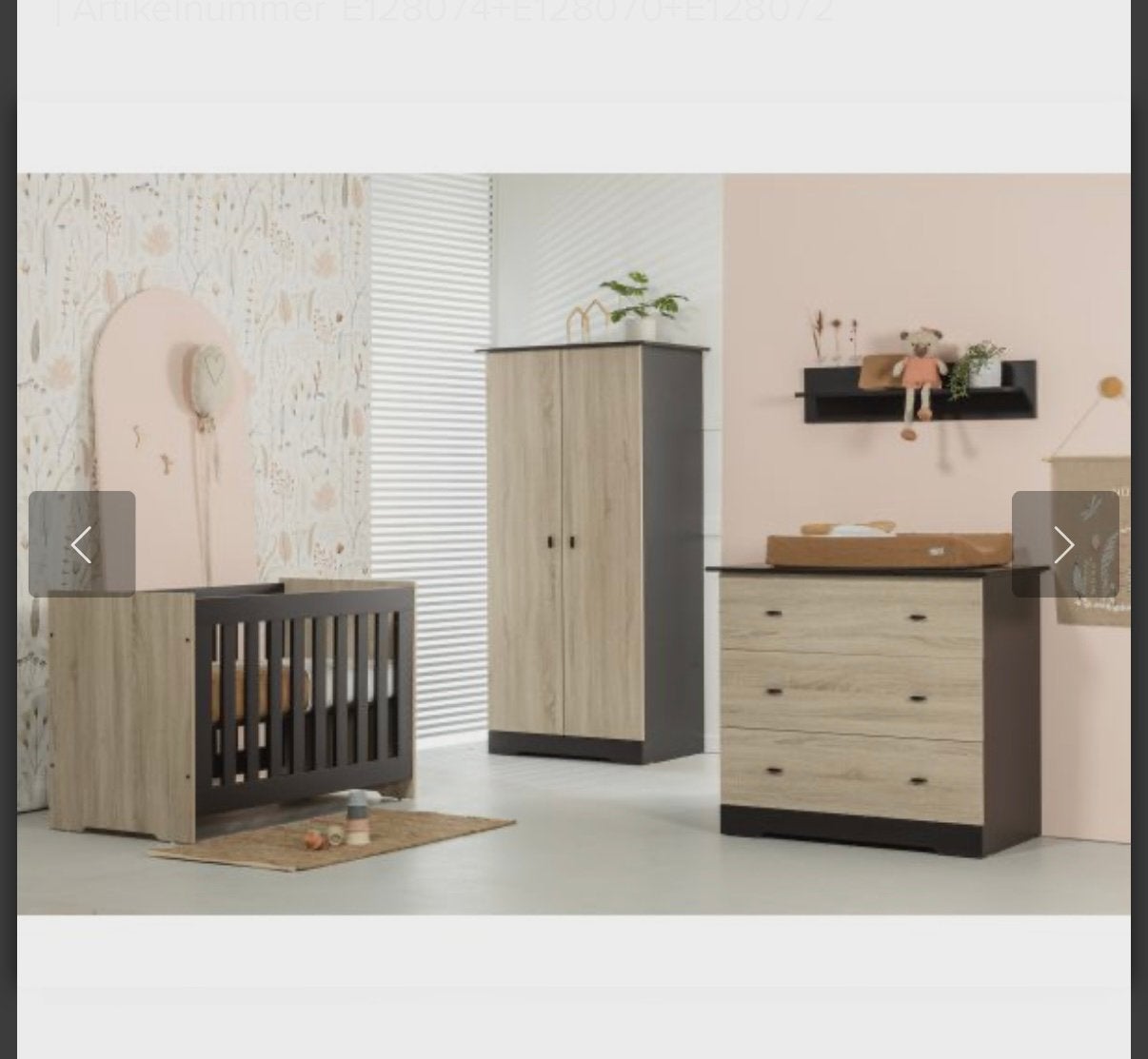 Interbaby Ledikant 70x140 met juniorzijde + commode 3 laden, Kinderen en Baby's, Kinderkamer | Complete kinderkamers, Zo goed als nieuw