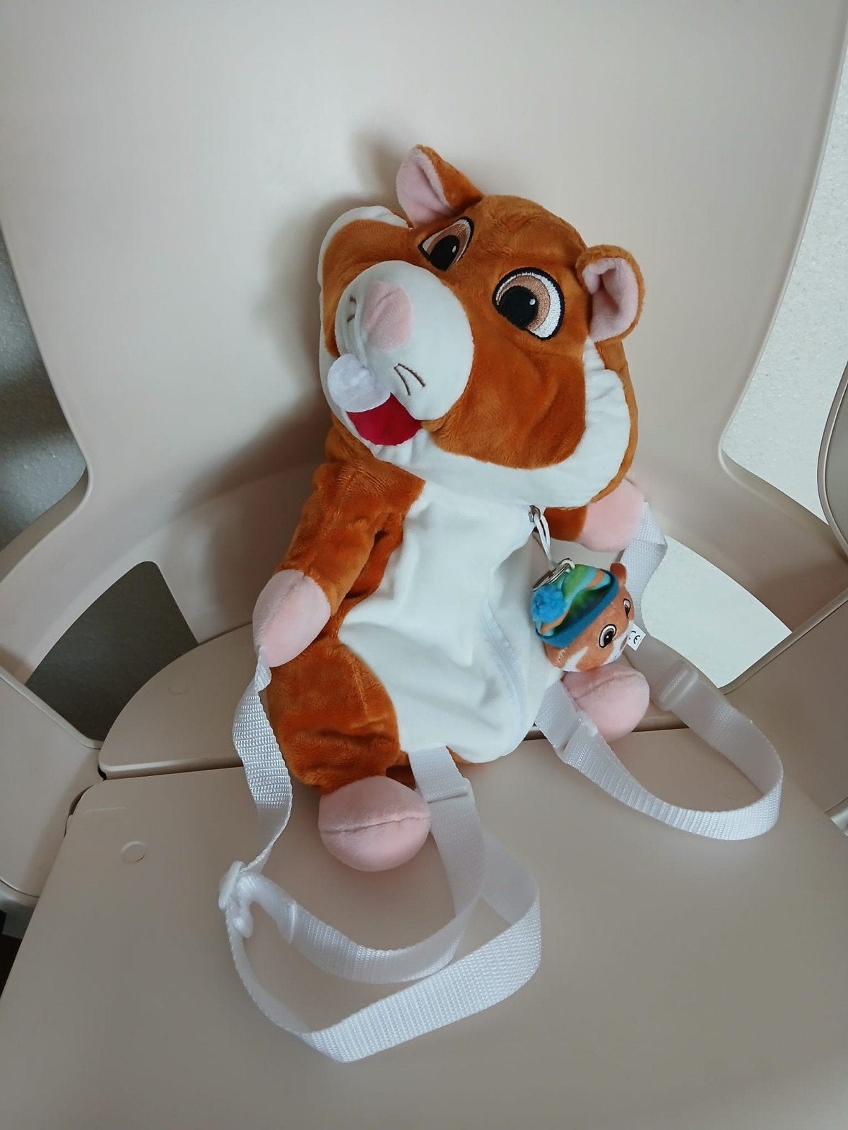 Hamster Rugzak met kleine Hamster sleutelhanger. 40 cm., Ophalen of Verzenden, Overige typen