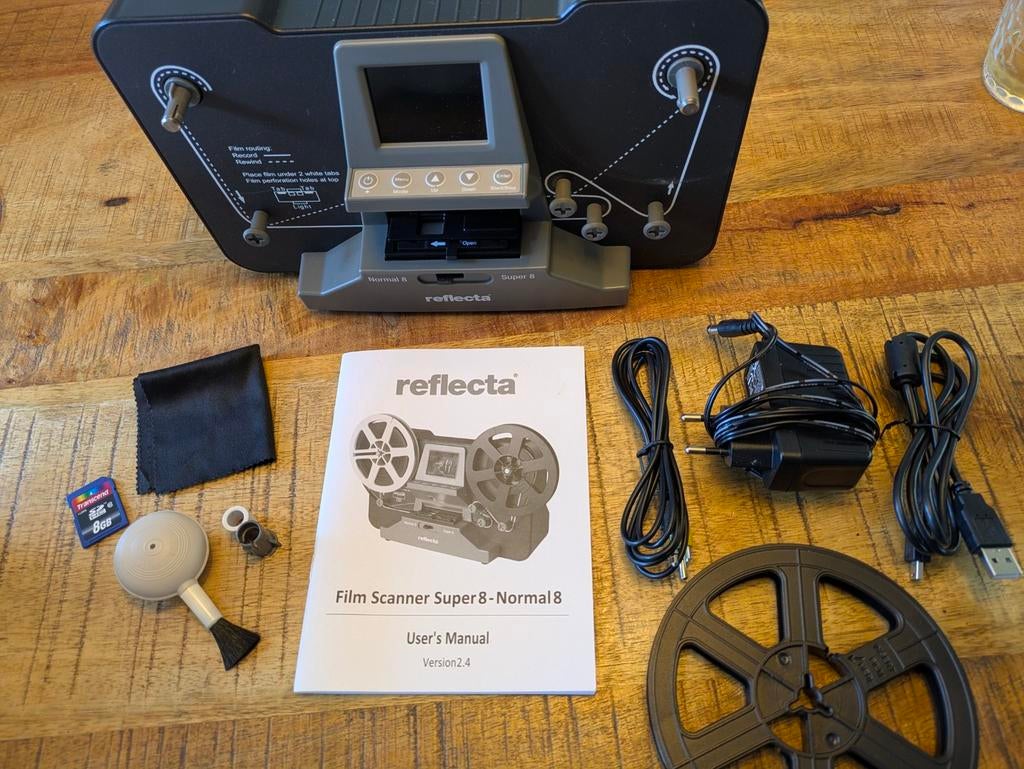 Reflecta Film Scanner Super 8 / Normal 8 met accessoires, Ophalen of Verzenden, 8mm film