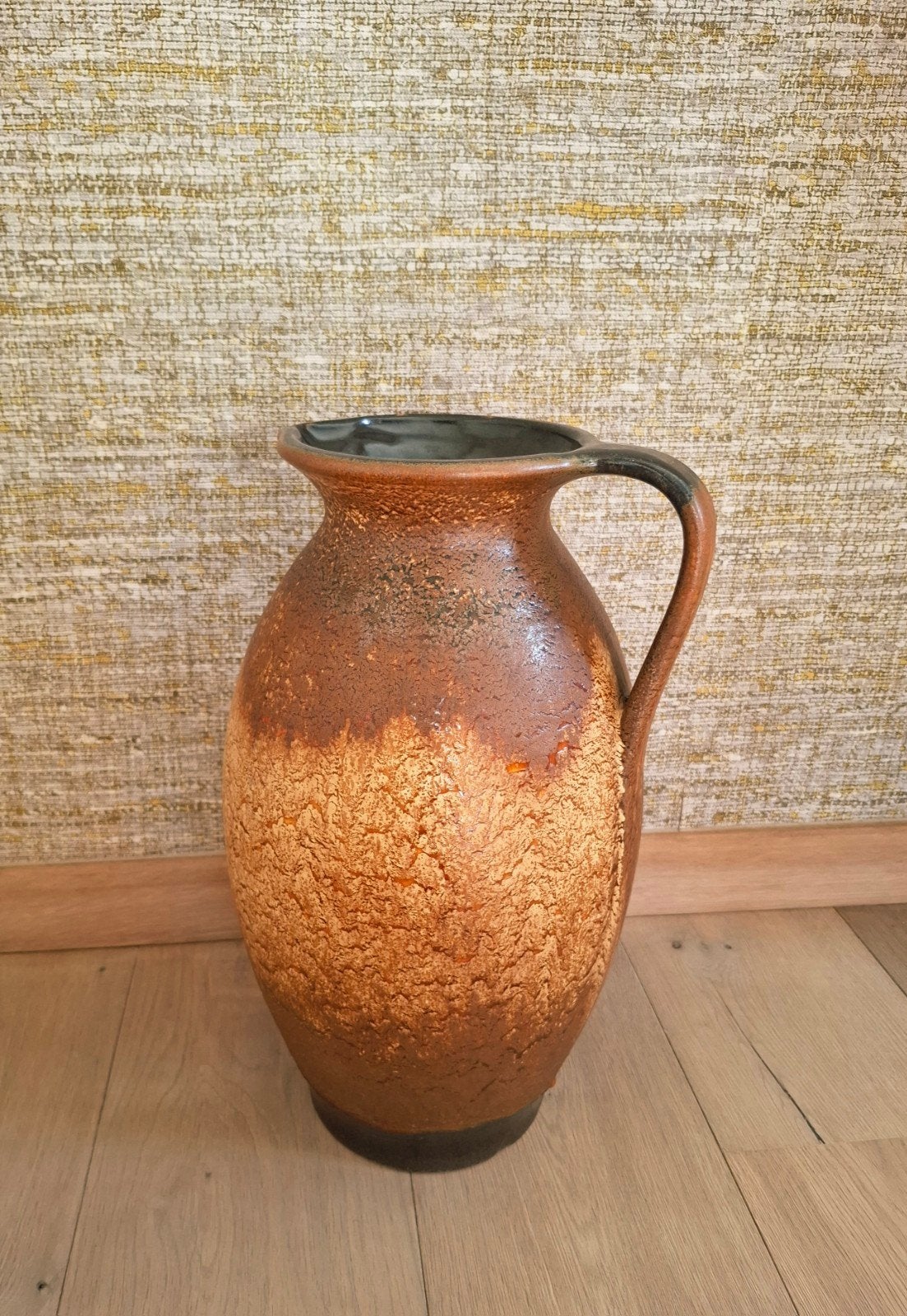 Vintage bruine vaas West-Germany, Huis en Inrichting, Woonaccessoires | Vazen, Ophalen of Verzenden
