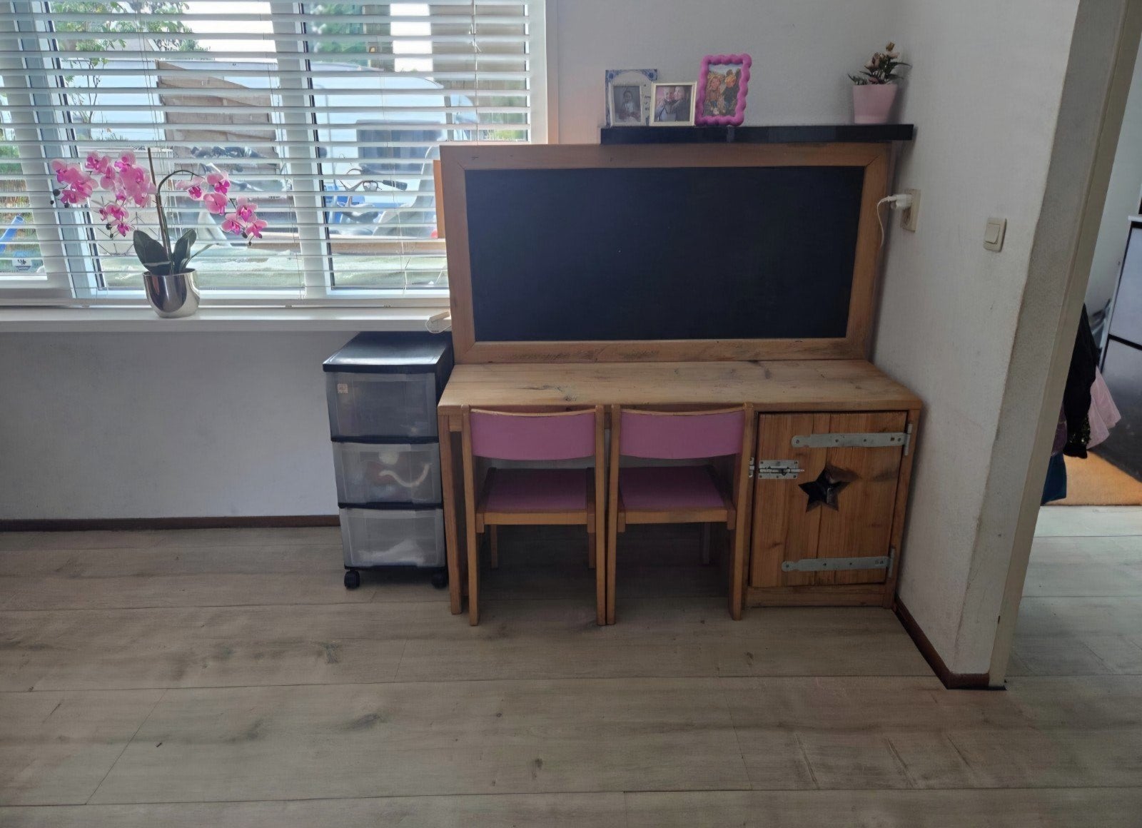 tafelkrijtbord met stoeltjes, Huis en Inrichting, Ophalen, Gebruikt