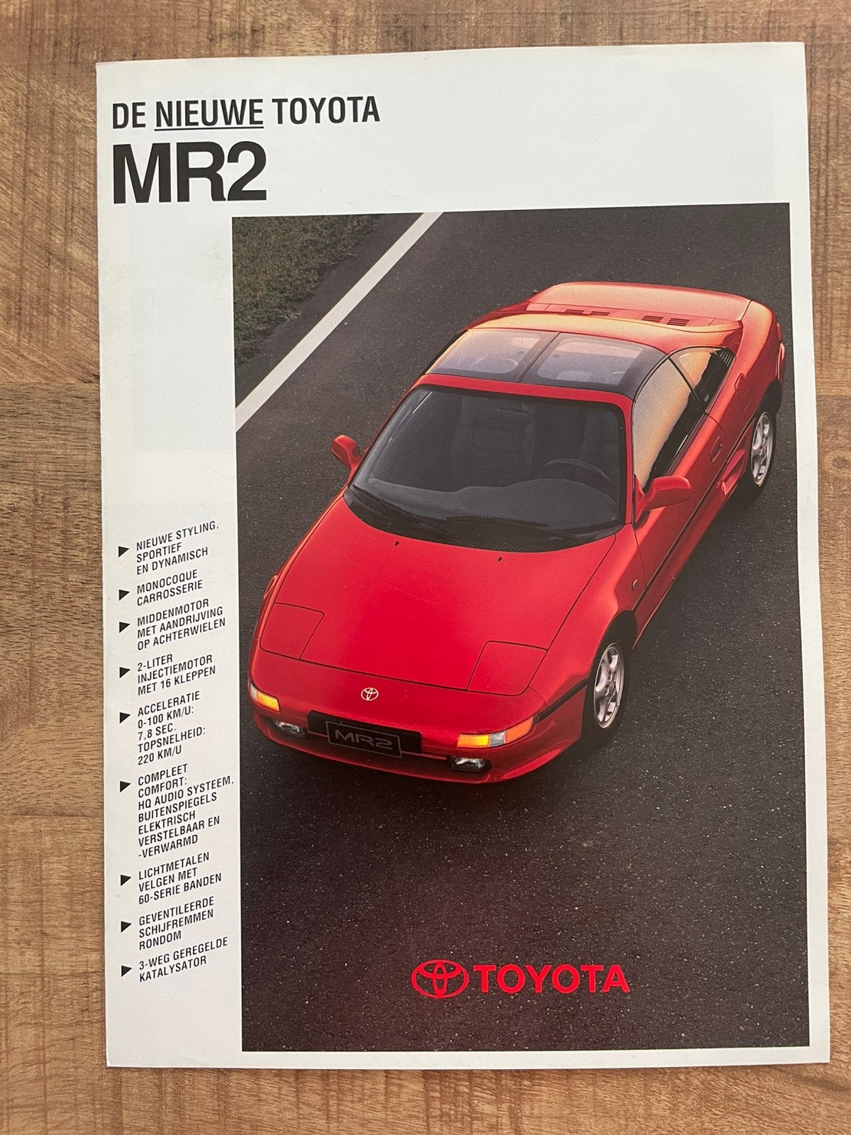 Originele Toyota MR2 brochure - 1990, Ophalen of Verzenden, Zo goed als nieuw, Toyota