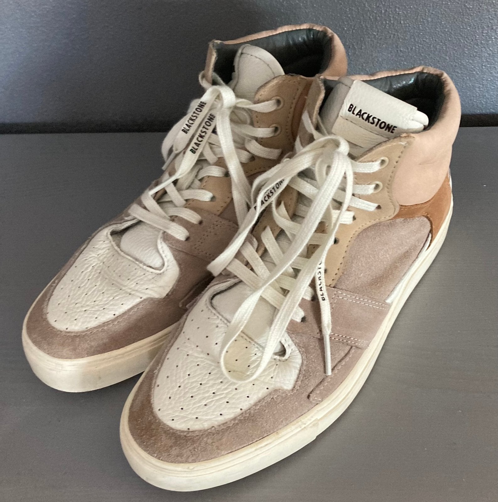 Blackstone hoge sneakers beige ecru roze 41, Beige, Ophalen of Verzenden, Sneakers of Gympen, Zo goed als nieuw