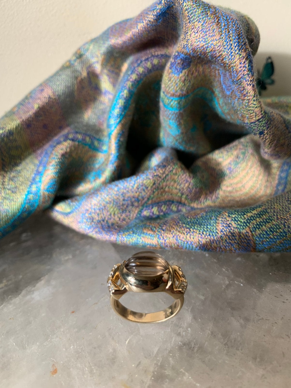 Rookkwarts topaas beschermt geluk transformatie aura uniek, Sieraden, Tassen en Uiterlijk, Ringen, Bruin, Nieuw, Ophalen of Verzenden