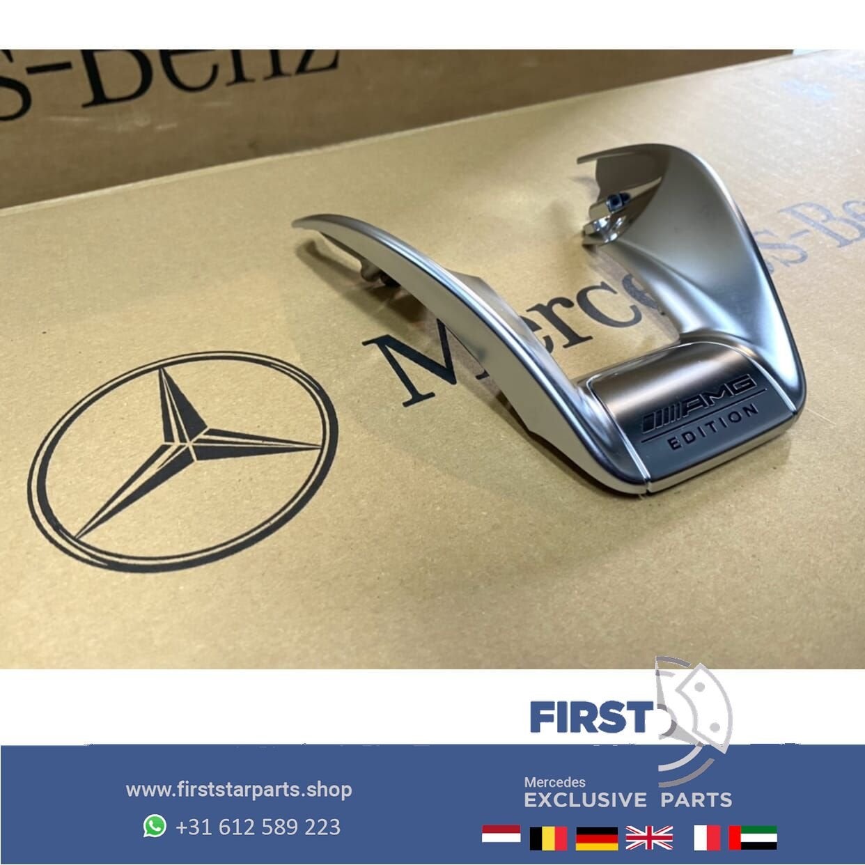 Mercedes ORIGINEEL STUUR EMBLEEM AMG EDITION 1 LOGO A45 C43, Gebruikt, -, Ophalen of Verzenden, -