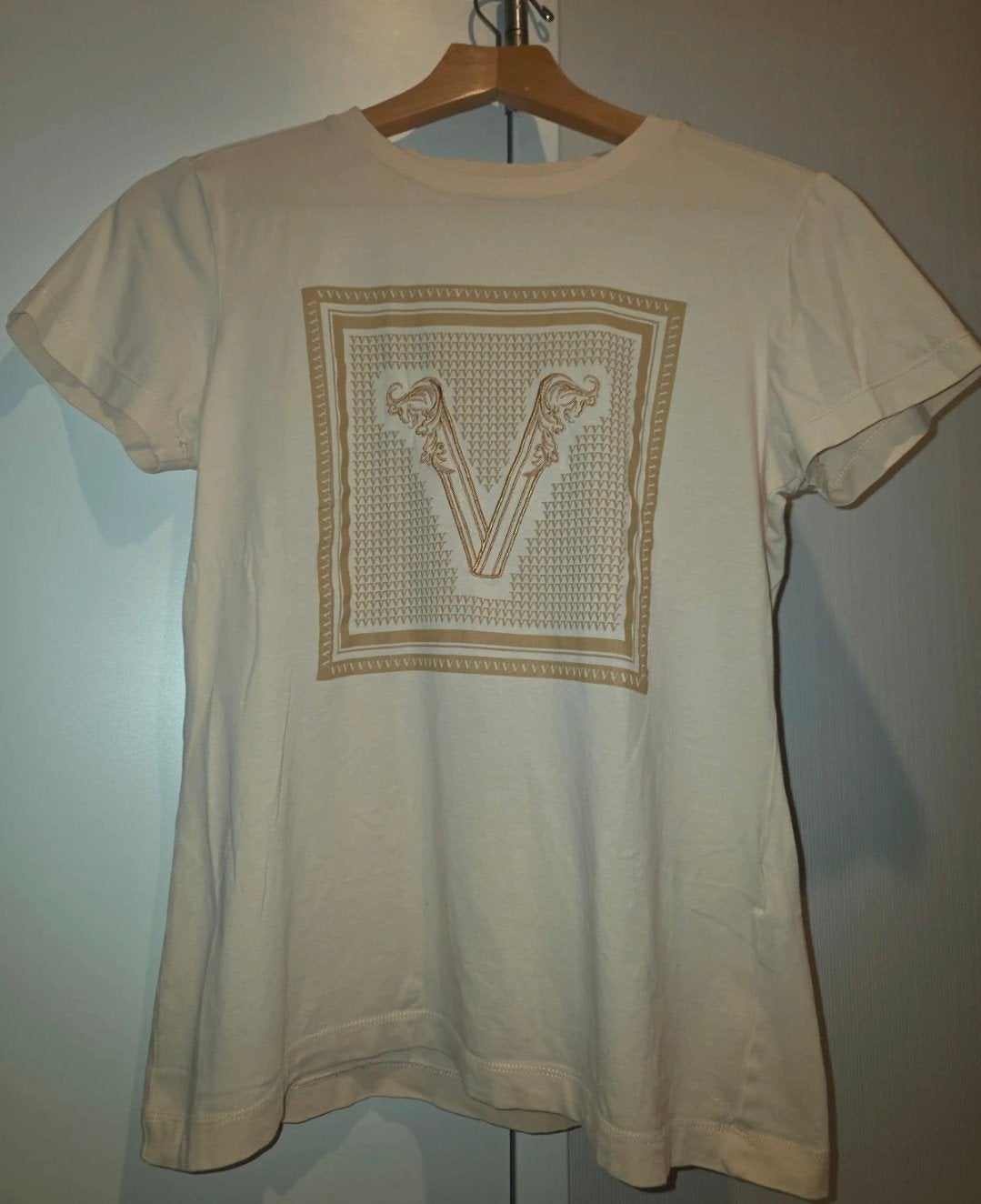 Beige Heren T-shirt met Print | Maat S | Goede Staat, Ophalen of Verzenden, Zo goed als nieuw, Beige