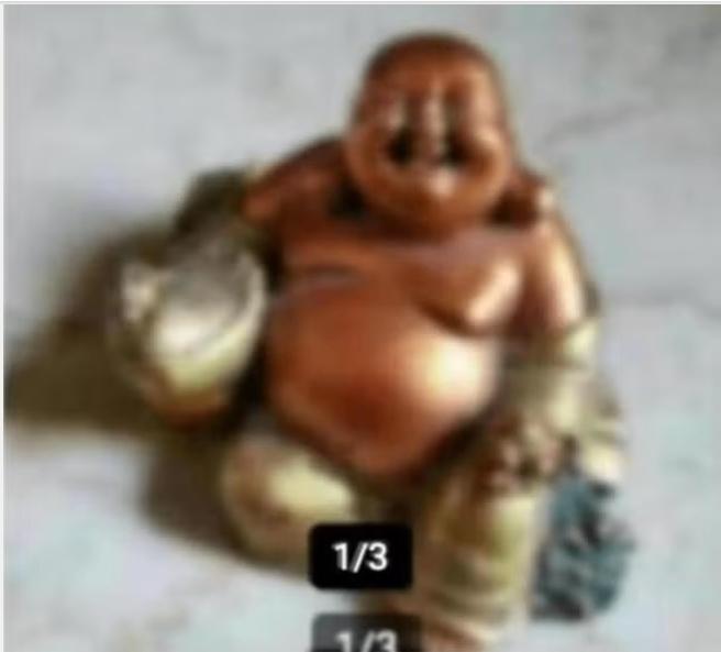 boeddha beeldje polystone 9x6cm, Ophalen of Verzenden, Zo goed als nieuw