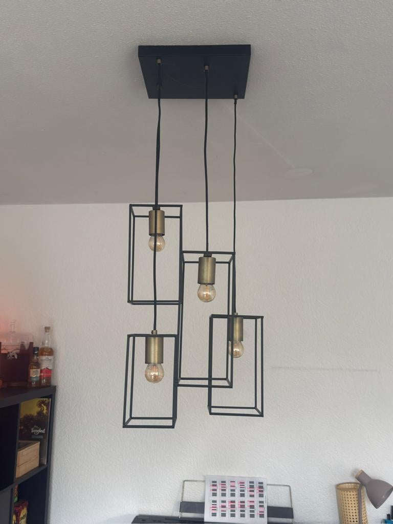 Zwarte Plafondlamp Leen Bakker, Ophalen, Zo goed als nieuw, Metaal, Minder dan 50 cm