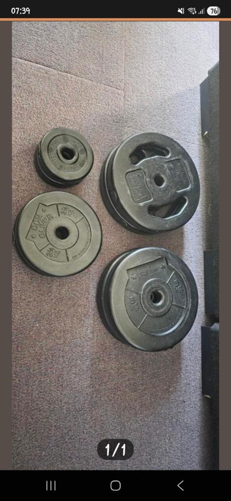 Diverse Halterschijven - Don Oliver & onbekend, Sport en Fitness, Fitnessmaterialen, Ophalen of Verzenden, Gebruikt, Rug, Halterschijven
