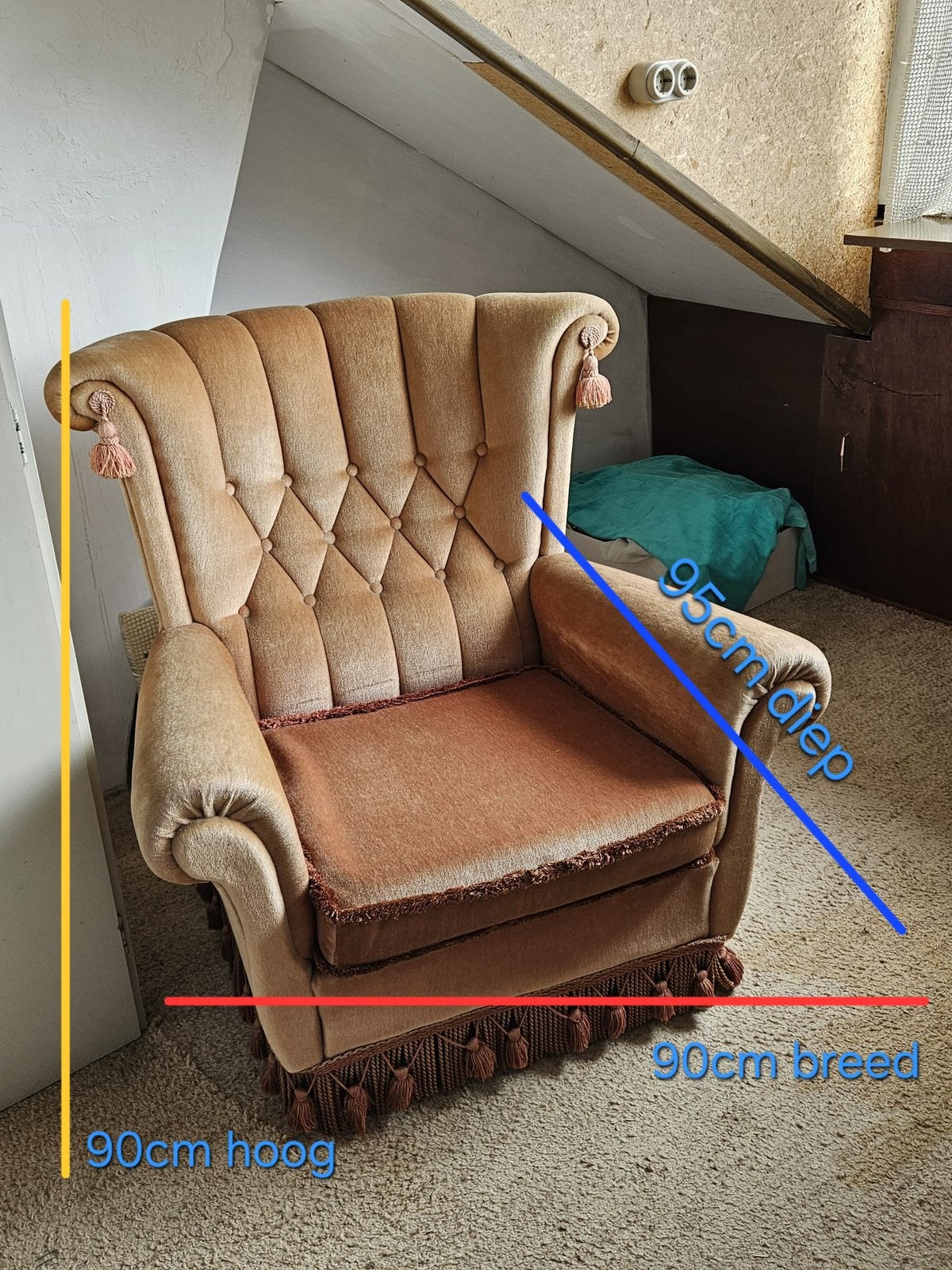 Fauteuil, Huis en Inrichting, Ophalen, Zo goed als nieuw, 75 tot 100 cm, 50 tot 75 cm