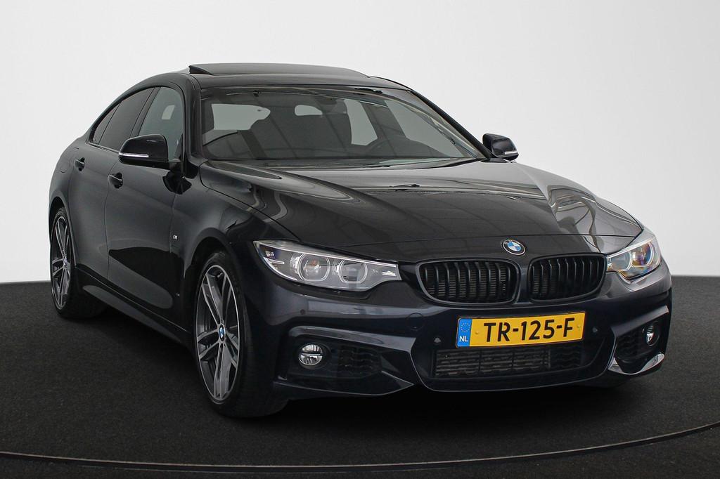 BMW 4-serie Gran Coupé 418i High Executive M-Sport Schuifda, Auto's, BMW, Automaat, Gebruikt, Zwart, Origineel Nederlands
