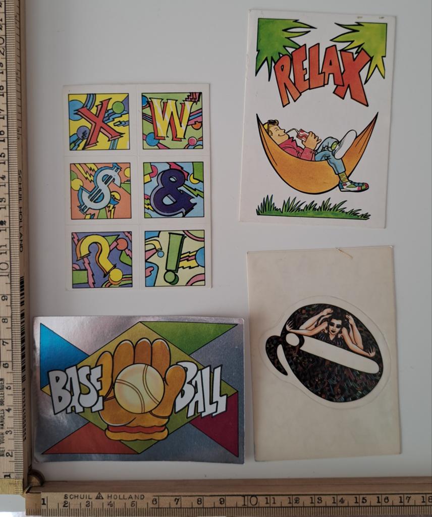 Setje 4 vintage stickers Panini Fantastickers in goede staat, Ophalen of Verzenden, Zo goed als nieuw