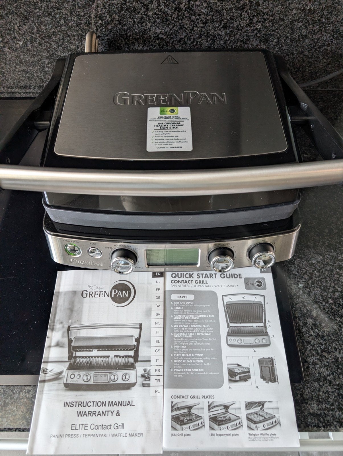 Greenpan Elite Contactgrill - Nieuw, Verzenden, Uitneembare platen, Nieuw