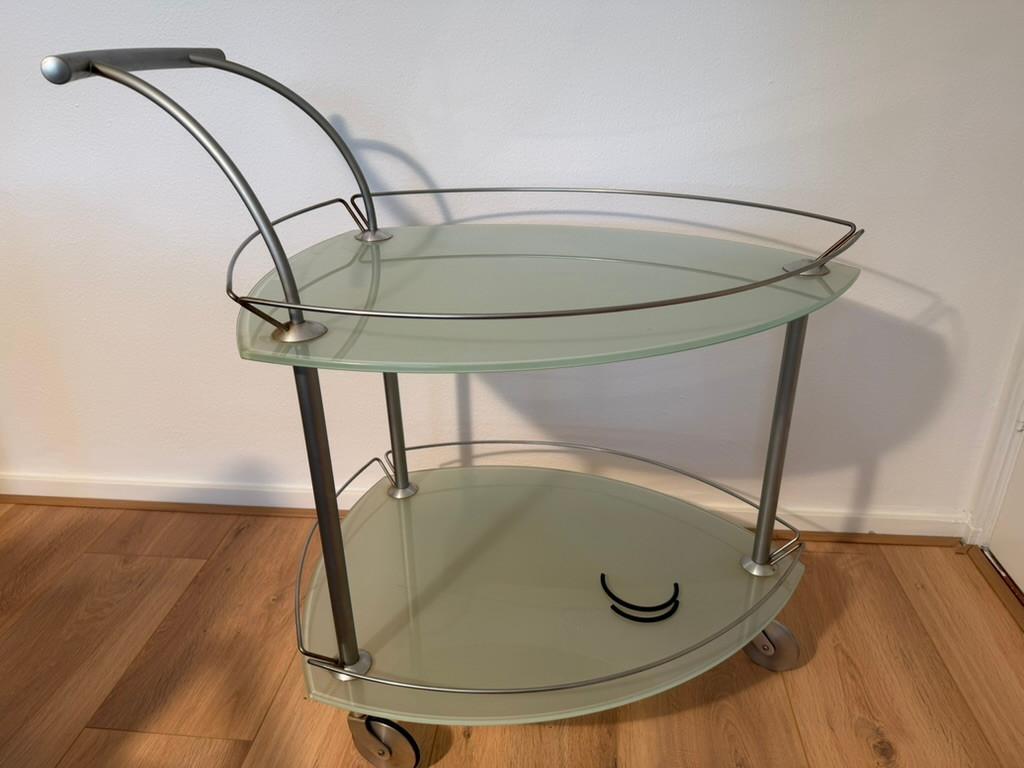 Glazen theetafel D-Tec Germany, Huis en Inrichting, Tafels | Bijzettafels, Gebruikt, 55 tot 75 cm, Glas, Ophalen