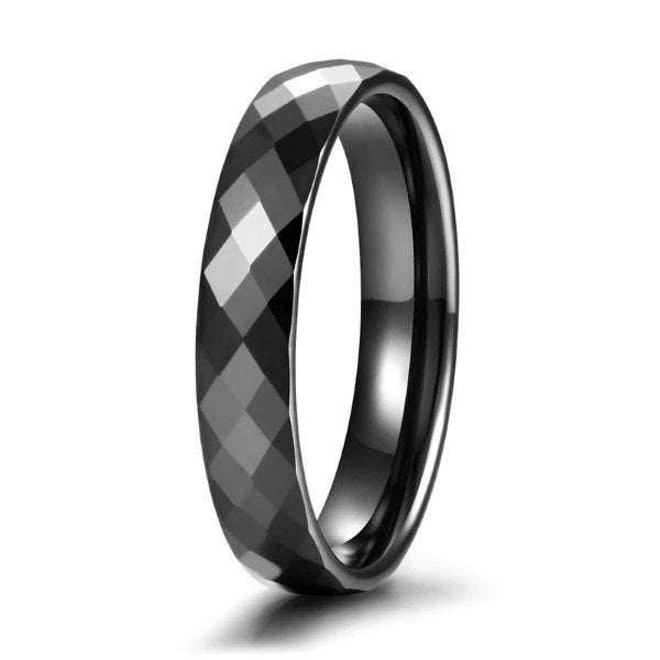 ring keramiek facet geslepen zwart 6mm mt 17 nieuw, Overige materialen, Zwart, Nieuw, Ophalen of Verzenden