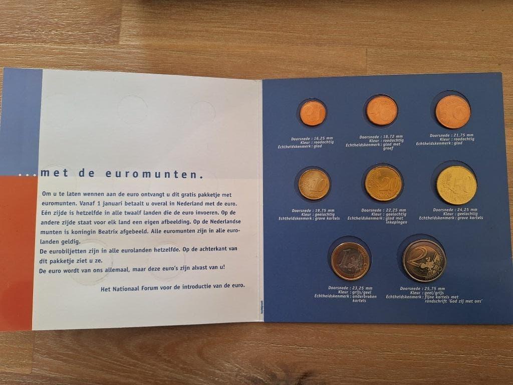 De eerste kennismaking met de Euromunten. Euro munt setje, Postzegels en Munten, Munten | Nederland, Ophalen of Verzenden, Koningin Beatrix
