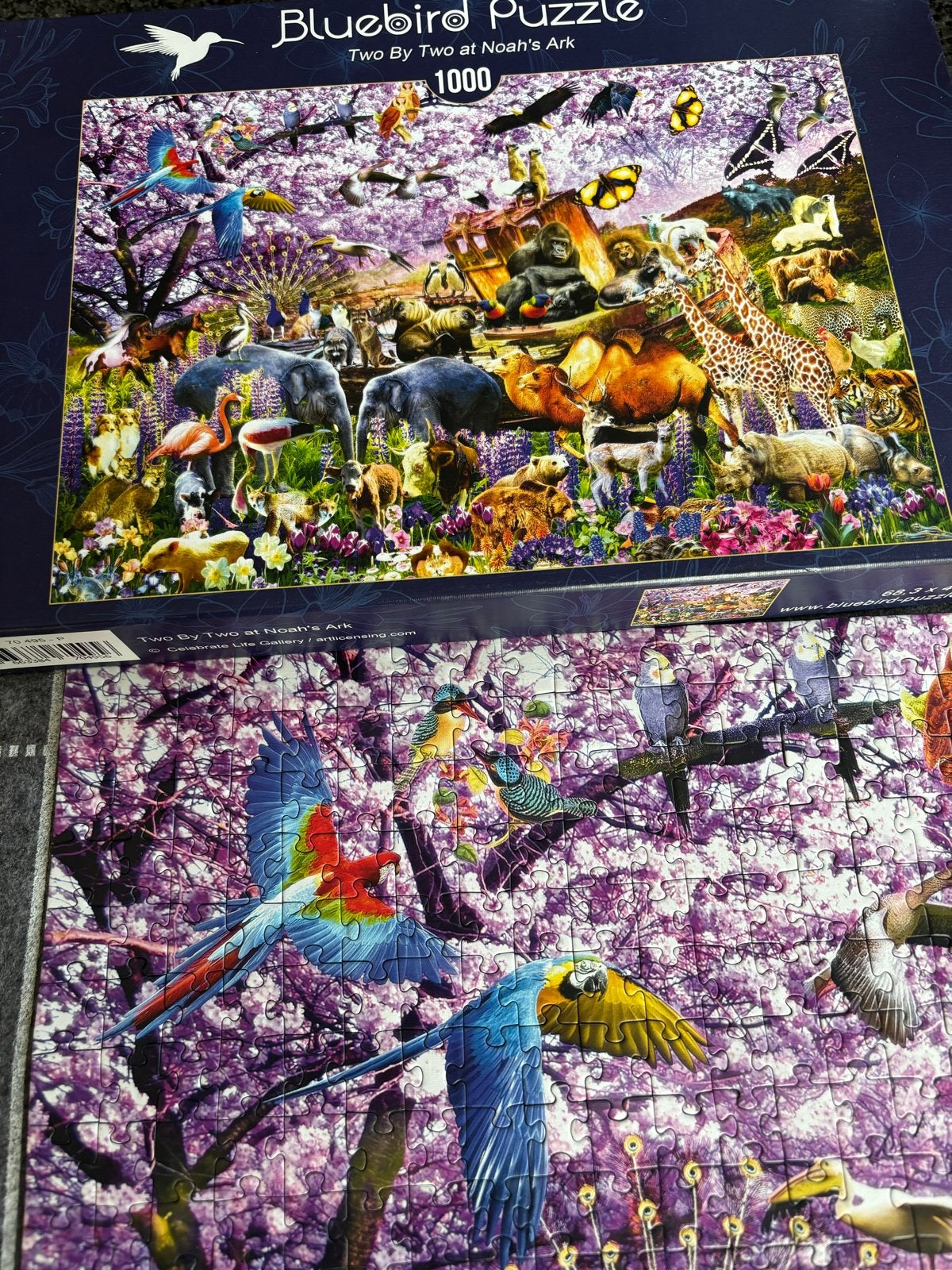 Bluebird Puzzle Noah's Ark 1000 stukjes, Hobby en Vrije tijd, Denksport en Puzzels, Zo goed als nieuw, Ophalen of Verzenden