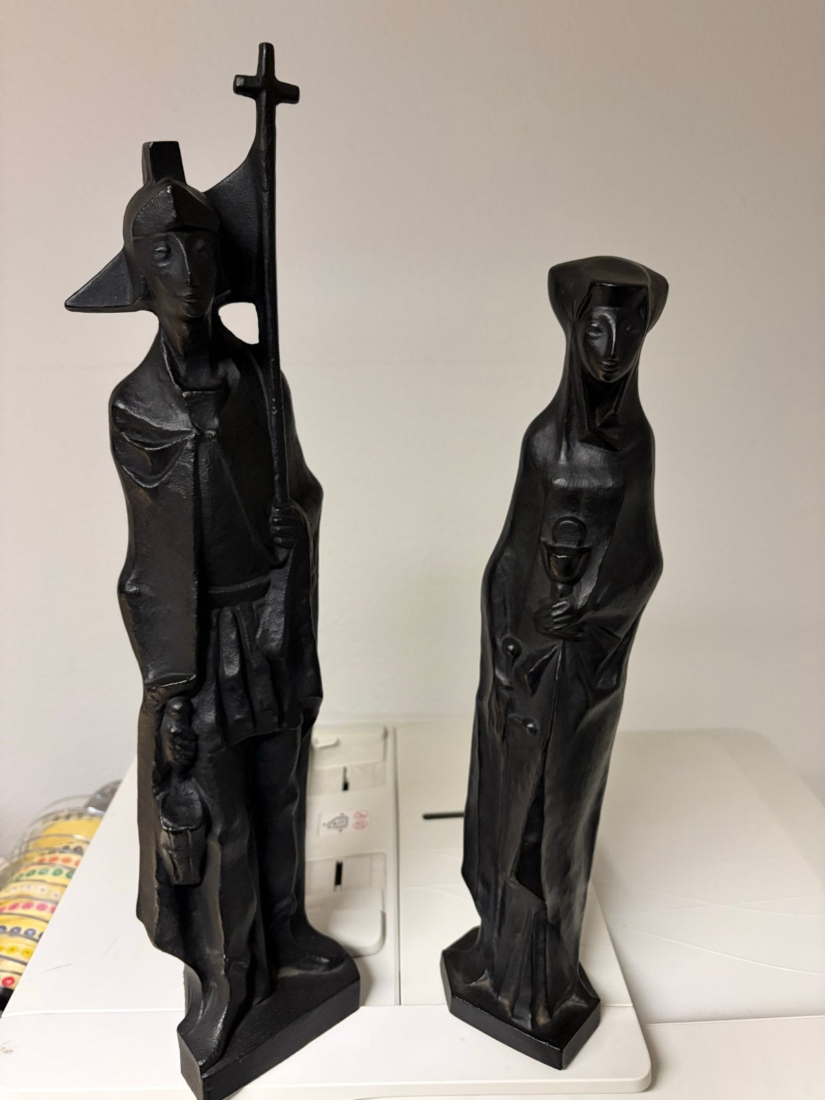 Gietijzeren beeldjes: St. Florianus & Heilige Barbara, Ophalen, Gebruikt, Religie