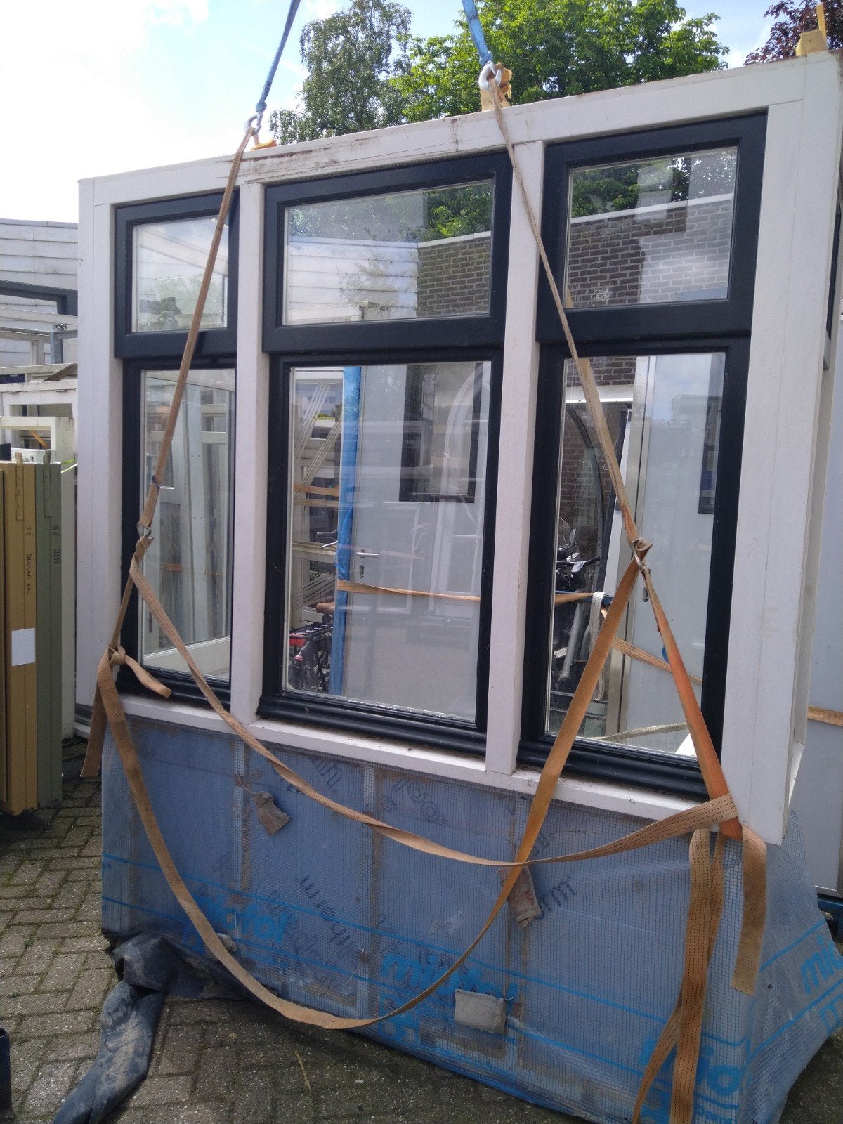 Erker kozijn, Doe-het-zelf en Verbouw, Gevelraam of Ruit, Gebruikt, Dubbelglas, 160 cm of meer