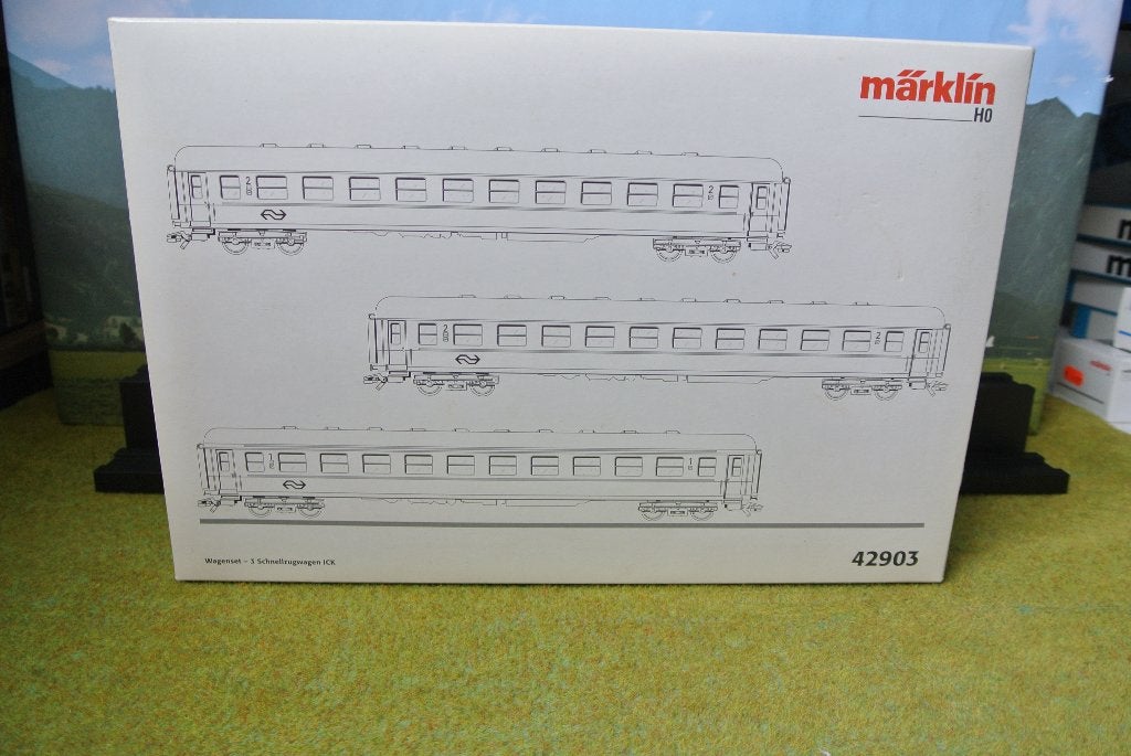 Märklin 42903 H0 Set van drie ICK personenrijtuigen vd NS, Wisselstroom, Treinset, Ophalen of Verzenden, Märklin