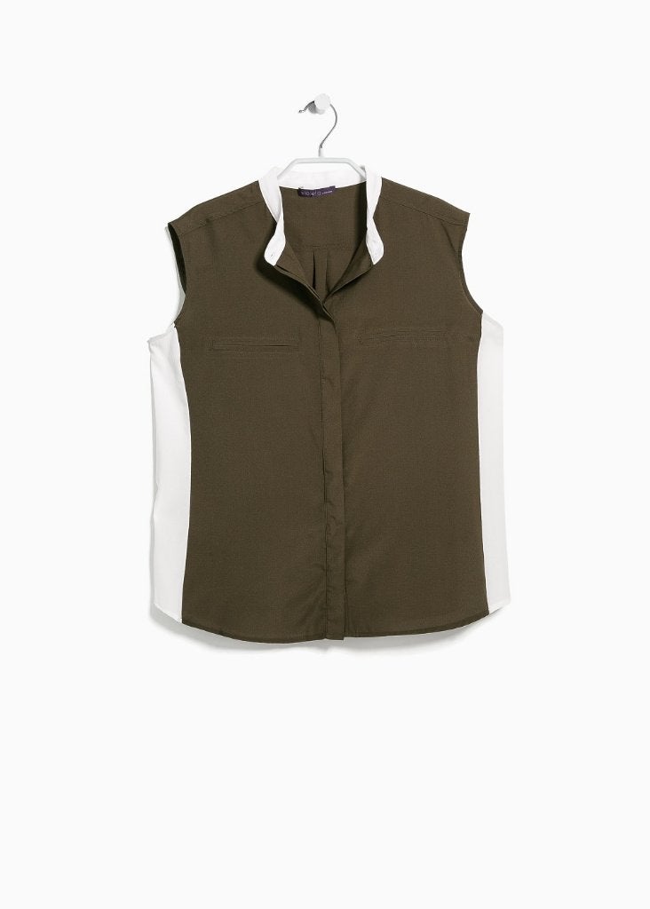 NIEUW! Mooie groen wit blouse top van Violeta mt M = 42 44, Mango, Verzenden, Maat 42/44 (L), Nieuw