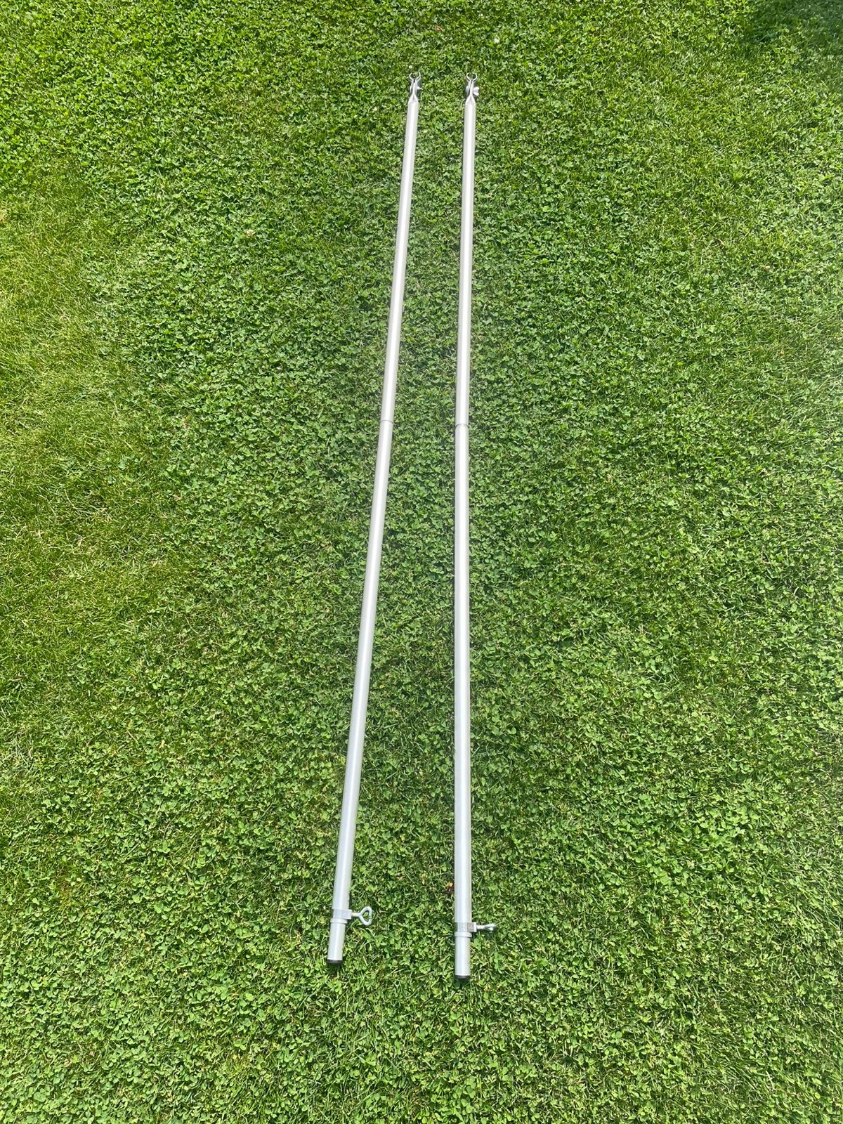 2 Aluminium Verandastangen, 180-250 cm, Ophalen, Zo goed als nieuw