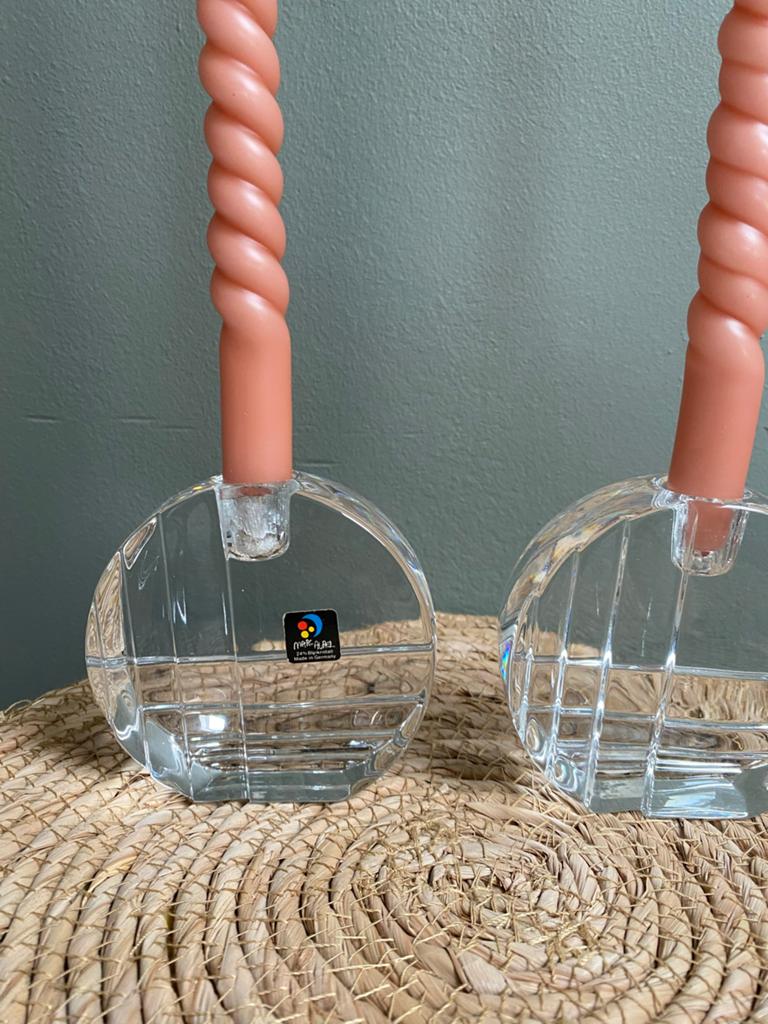 ZGAN 2 kristallen art deco stijl kandelaars van ‘Marc Aurel’, Huis en Inrichting, Woonaccessoires | Kandelaars en Kaarsen, Ophalen of Verzenden