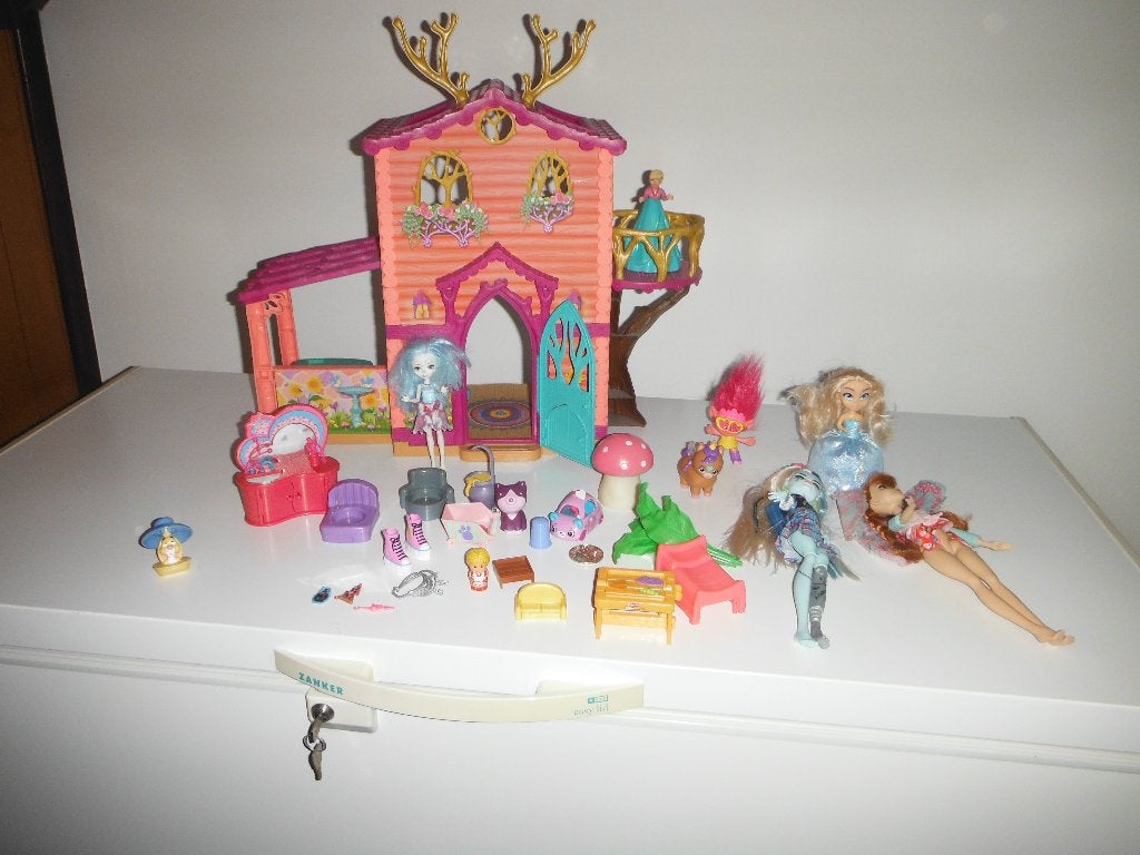 poppenhuis Enchanimals + acc, Kinderen en Baby's, Speelgoed | Poppenhuizen, Ophalen, Gebruikt, Poppenhuis