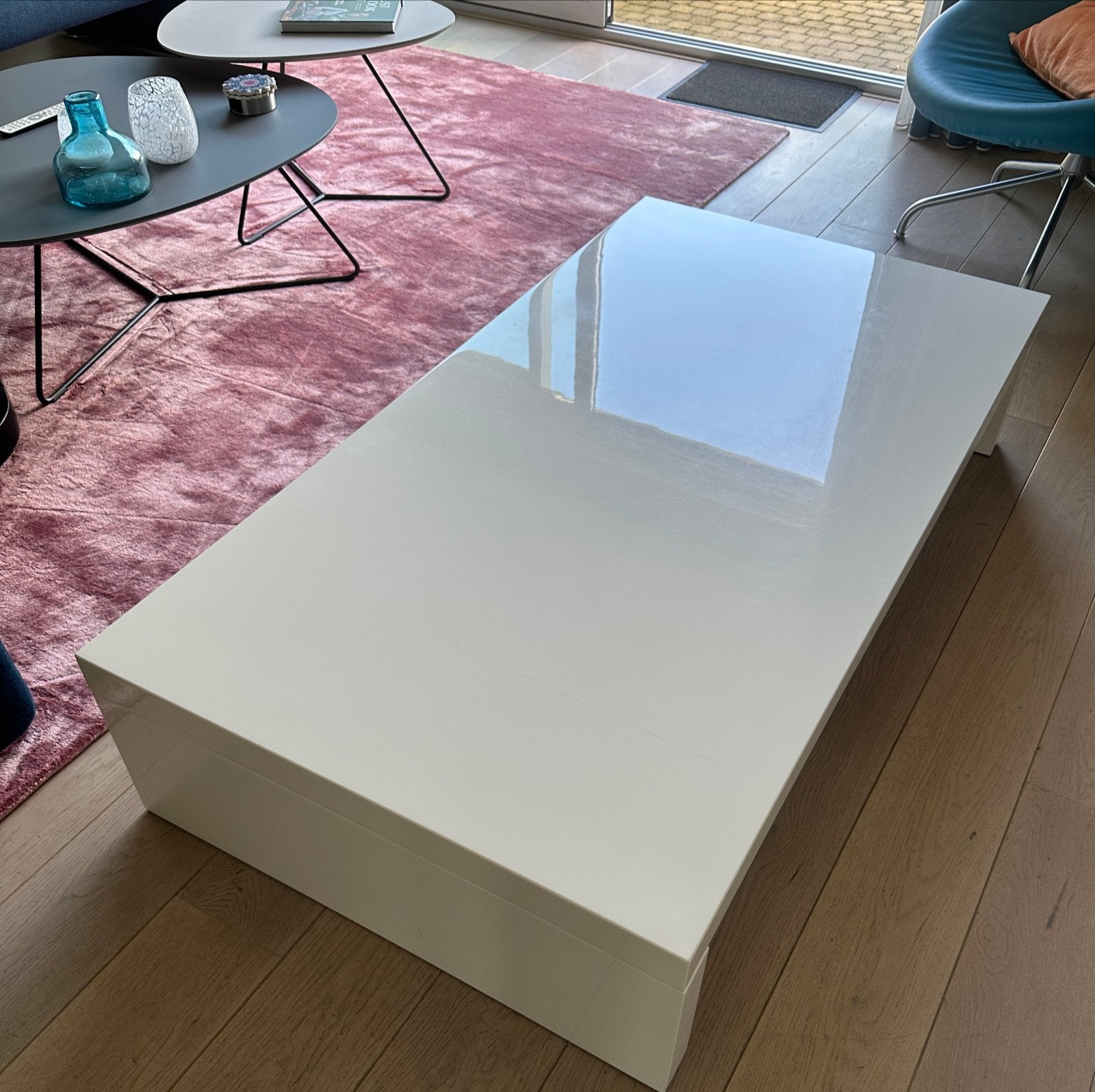 Moderne salontafel wit hoogglans - Canto Mobili, Overige materialen, Gebruikt, 100 tot 150 cm, 50 tot 100 cm