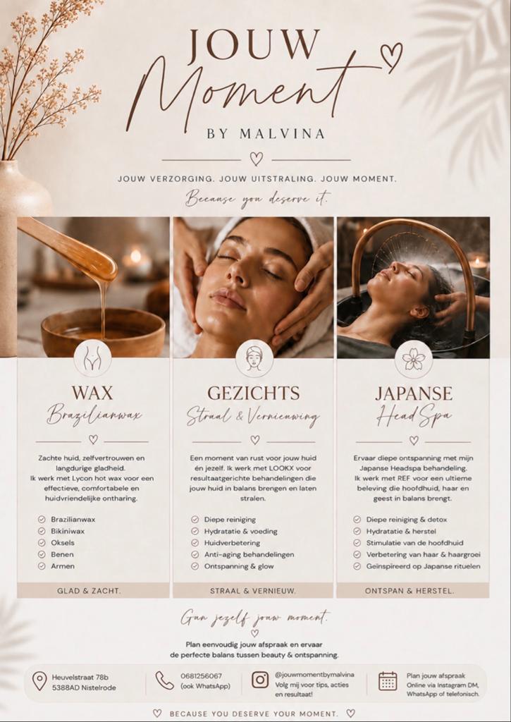 Wax, gezichtsbehandeling en Japanse headspa