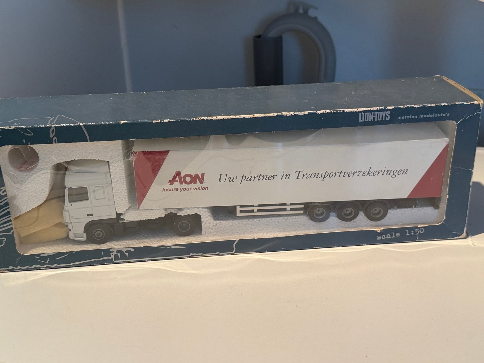 Lion Toys DAF Truck met AON trailer schaal 1:50, Ophalen of Verzenden, Zo goed als nieuw, Overige merken